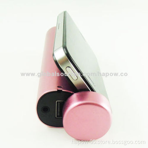 Power Bank for iPhone and Other Smartphones, 2W Mini Speaker, 3,500mAh Battery/Metal Housing
